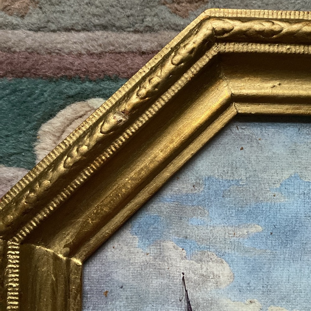 Vintage Framed Under Glass Italian Boat Scene Print - Picture 10 of 12